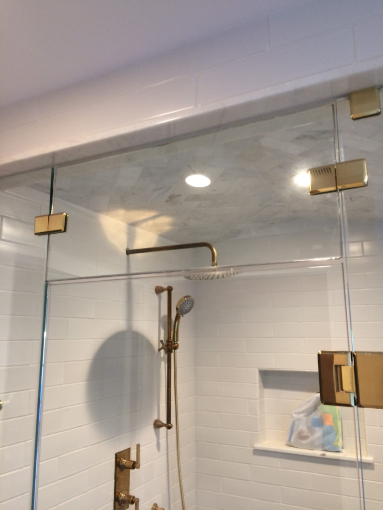 Steam Shower Hardware with glass to tile clamps, Transom vent and shower fixtures January 2019